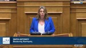 Η Μαρία Αντωνίου στην Ολομέλεια της Βουλής: “Με τη ψήφο μας στέλνουμε ένα ισχυρό μήνυμα προς τον απανταχού Ελληνισμό ότι θέλουμε τη φωνή τους να ακούγεται δυνατά”