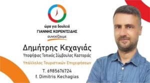 Ανακοινώνω την υποψηφιότητα μου για το τοπικό συμβούλιο του δήμου Καστοριάς με τον συνδυασμό “Ώρα για δουλειά”
